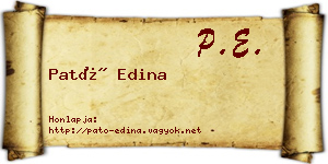 Pató Edina névjegykártya